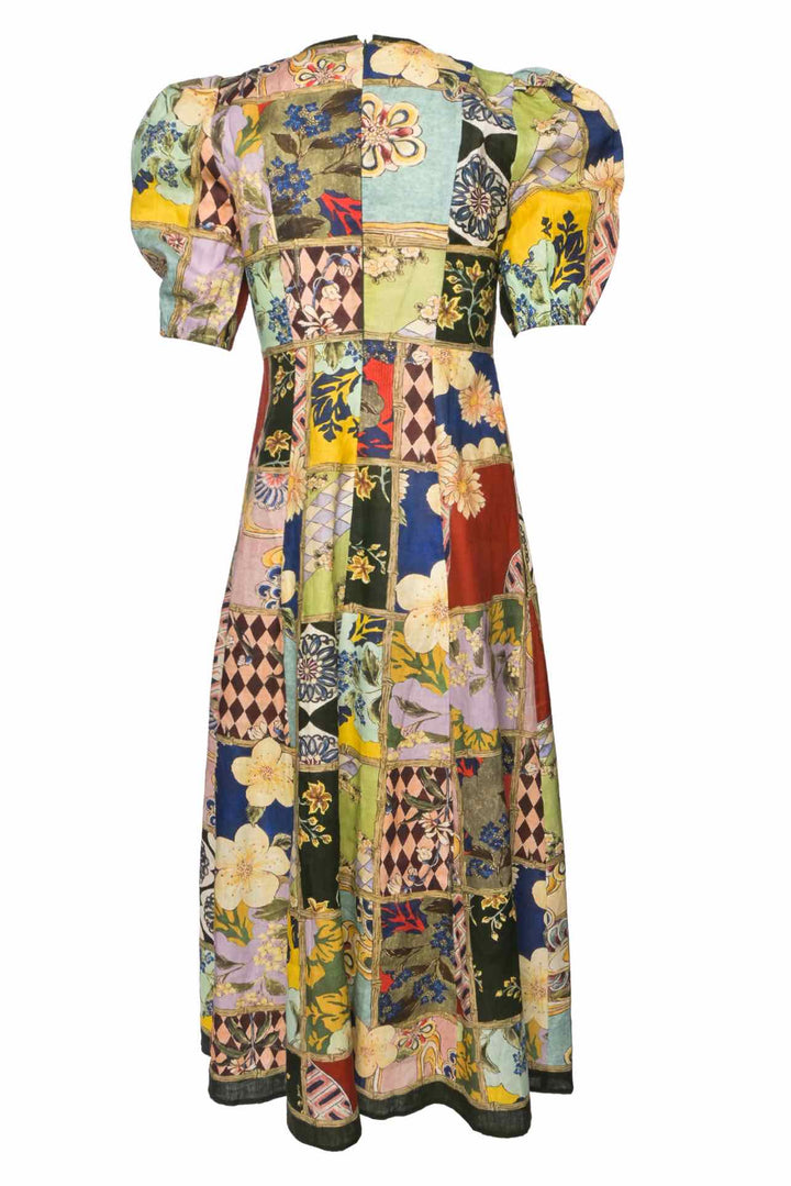 Alemais Size 6 Bianca Patchwork Midi Dress