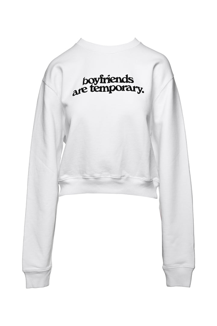 Off White Size S Cropped Boyfriend Sweatshirt