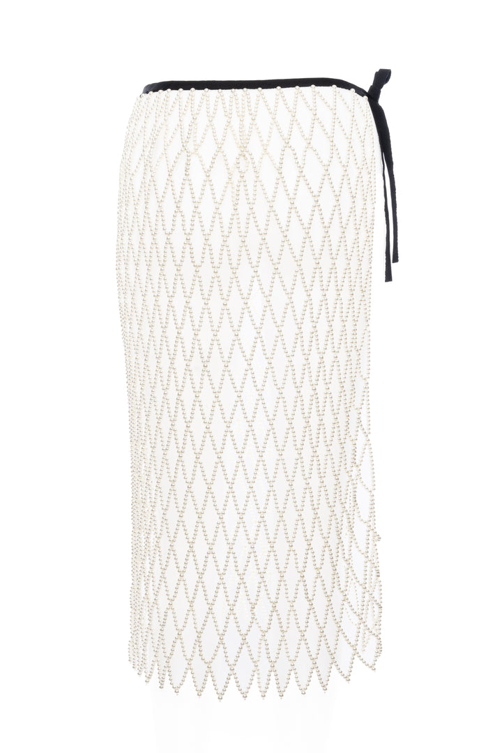 Dries Van Noten Size OS Beaded Pearl Skirt Coverup