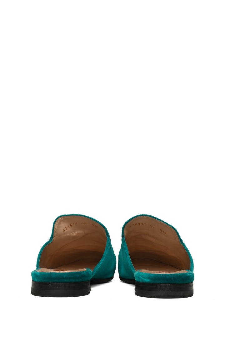 Gucci Size 40 Velvet Tiger Embellished Princetown Mules