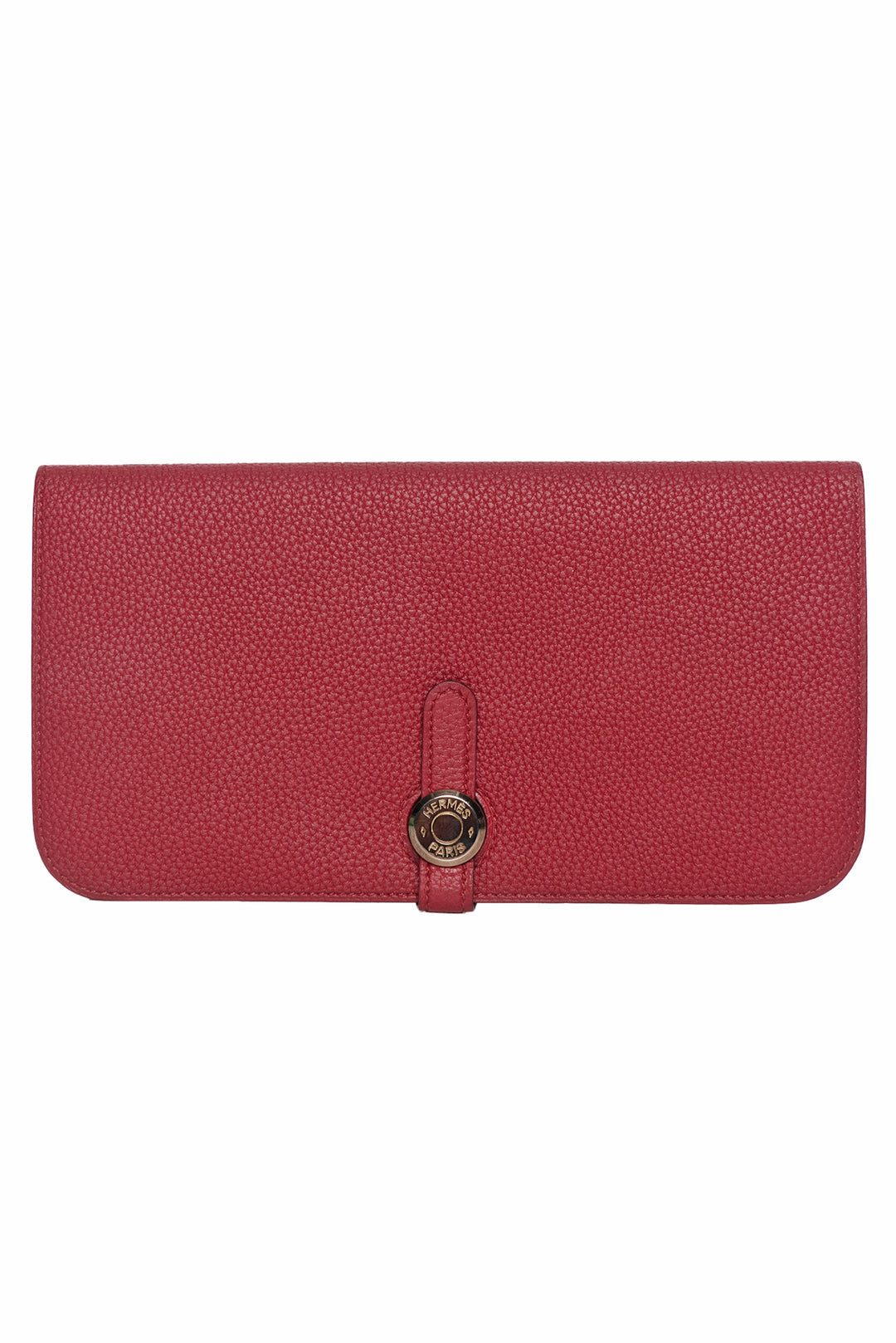 Hermes 2016 Dogan Long Wallet in Rouge Grenat Leather Wallet