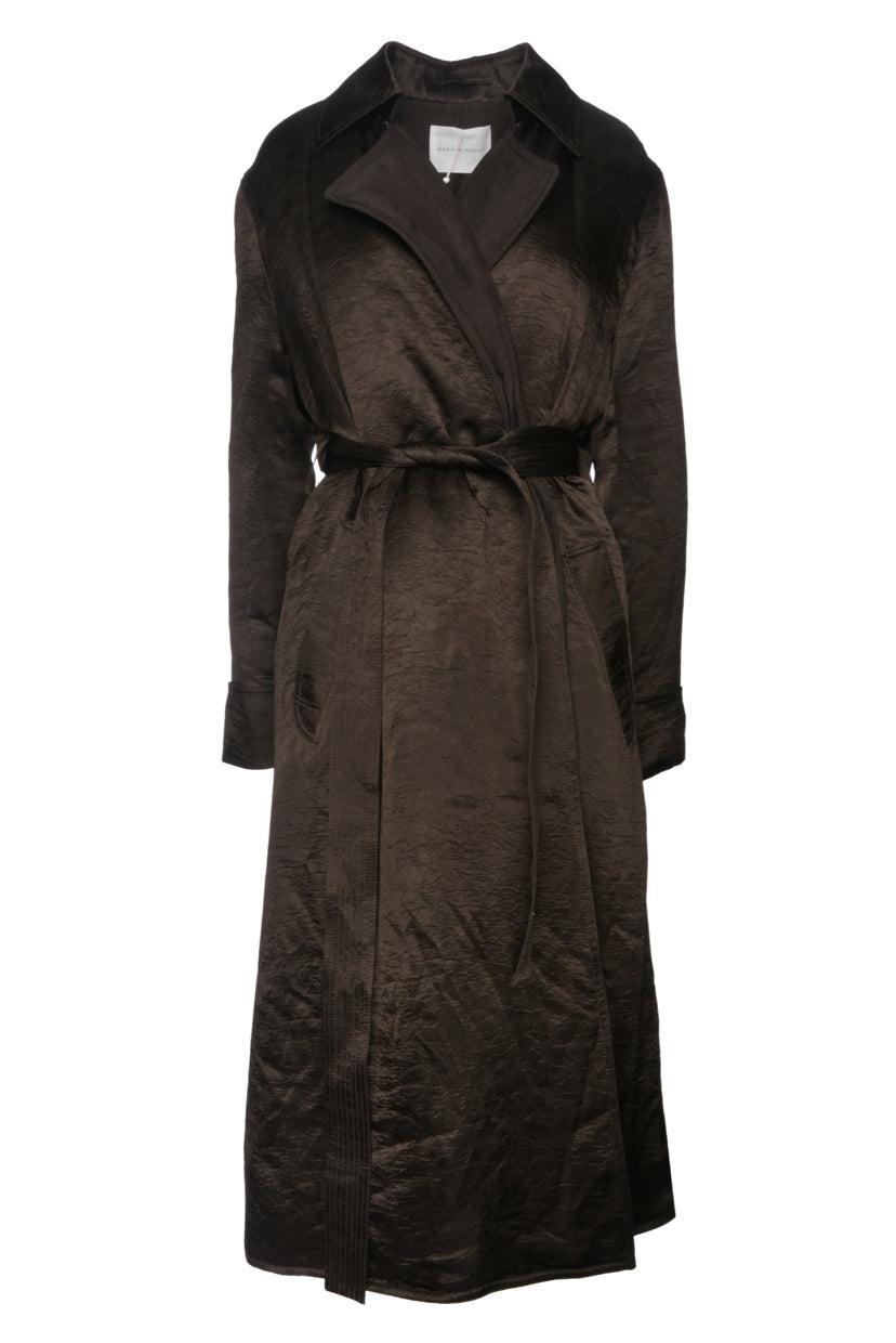 Maria McManus Size M Crinkled Satin Trench Coat