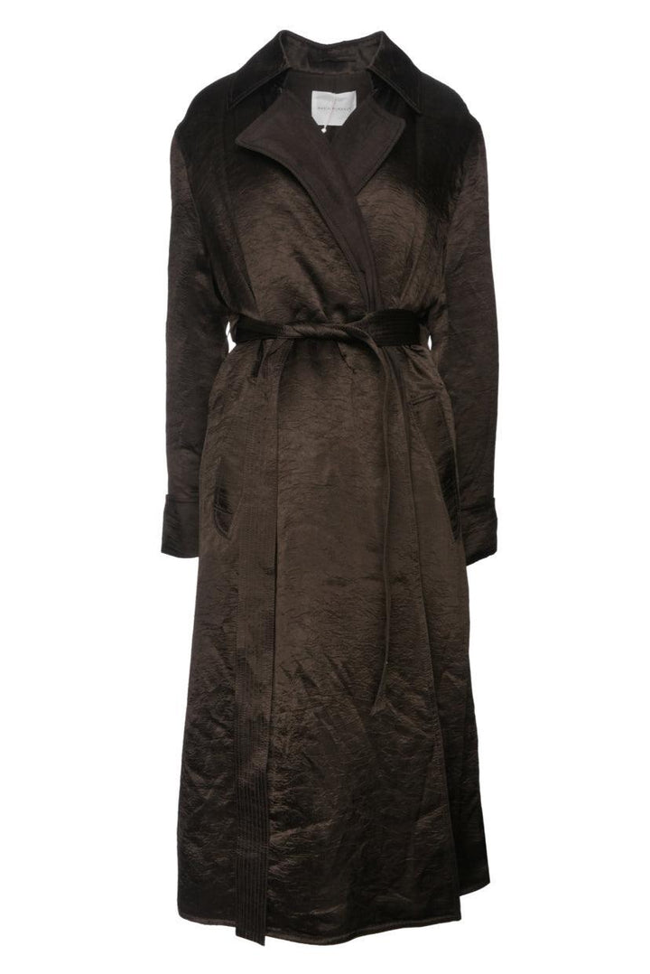 Maria McManus Size M Crinkled Satin Trench Coat
