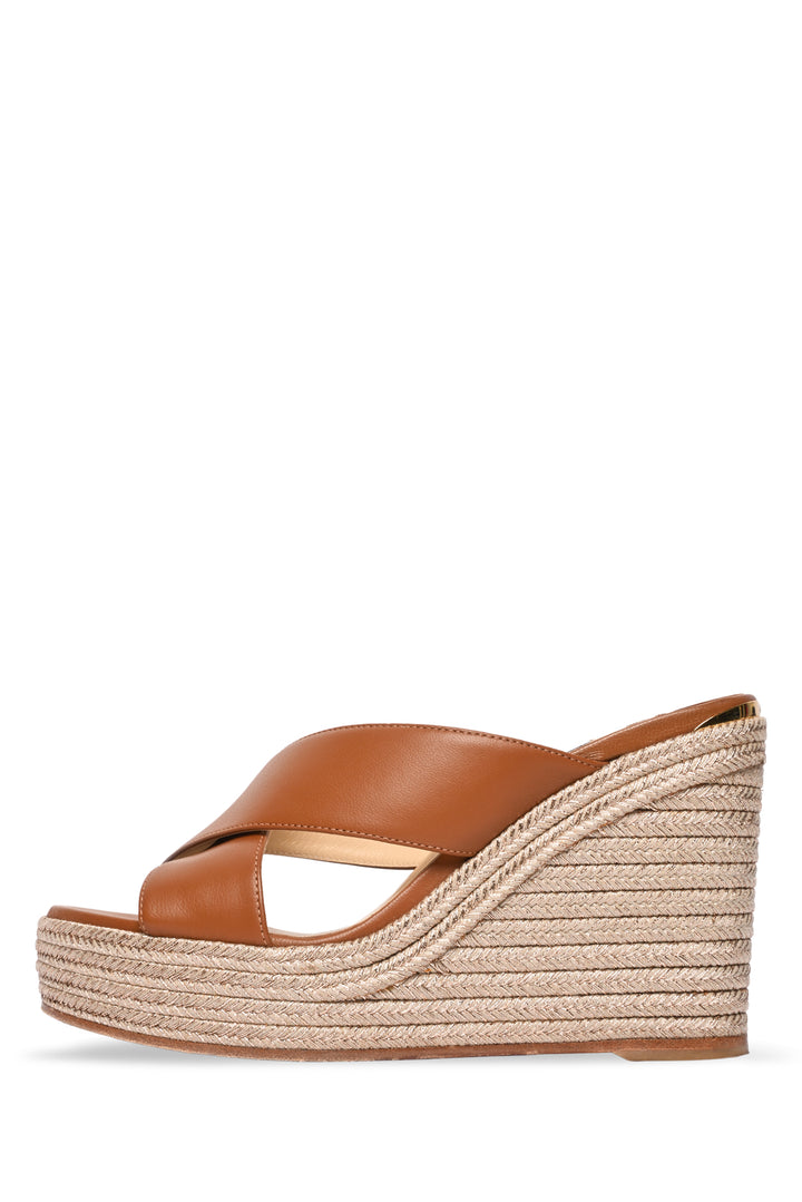 Jimmy Choo Size 36.5 Dovina 100 Leather Wedge Sandals