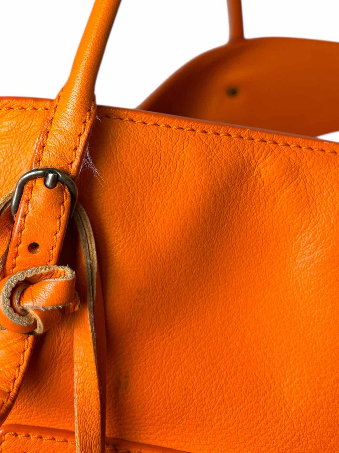 Balenciaga Large Orange Leather Tote Purse