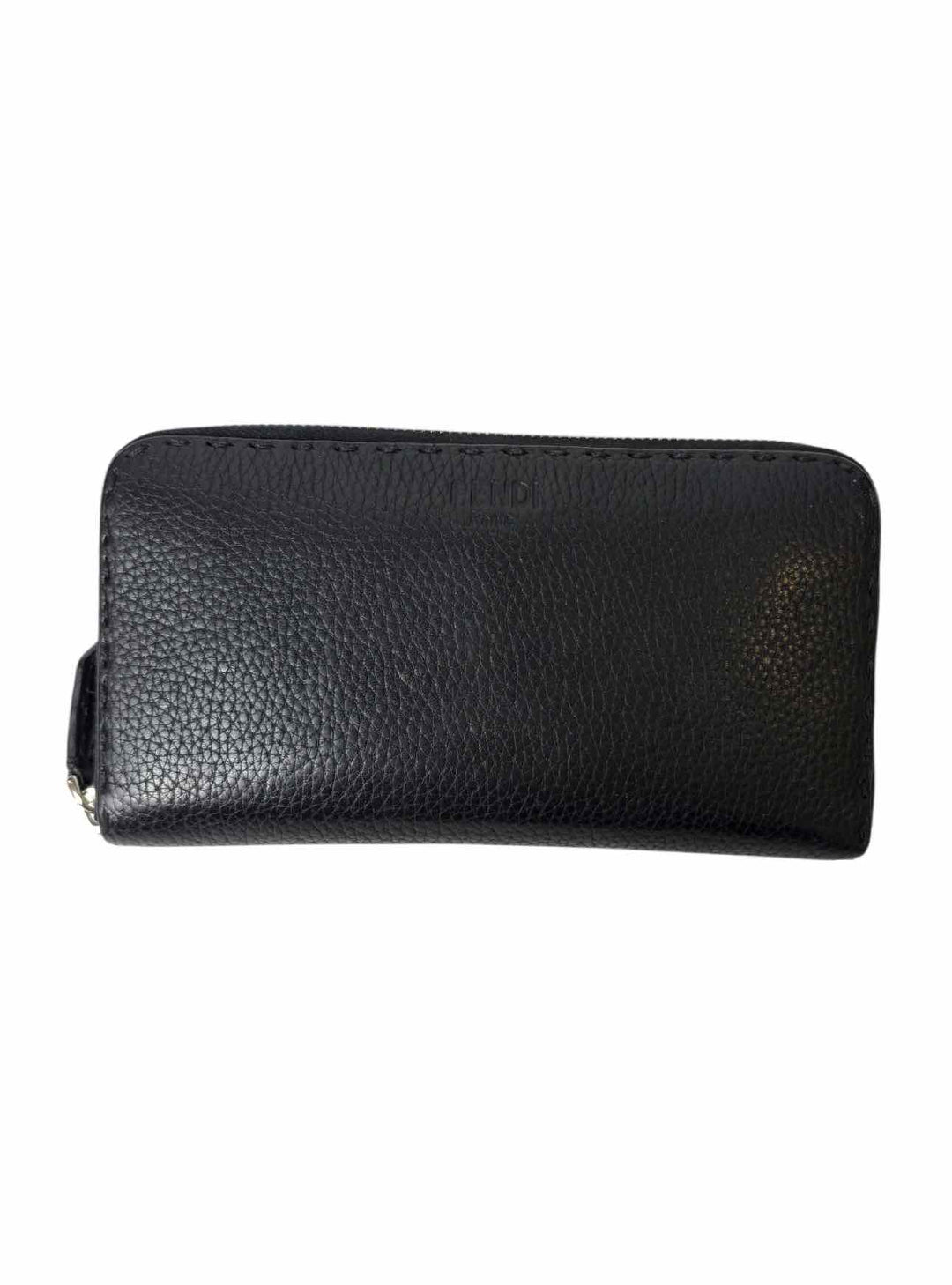 Fendi Pebbled Leather Zip Around Wallet