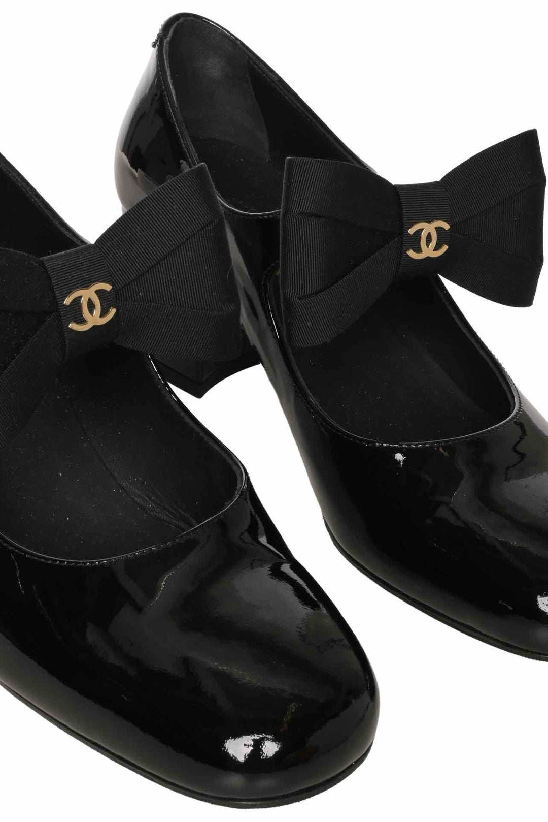 Chanel Size 36 Patent Calfskin Bow Mary Jane Pumps