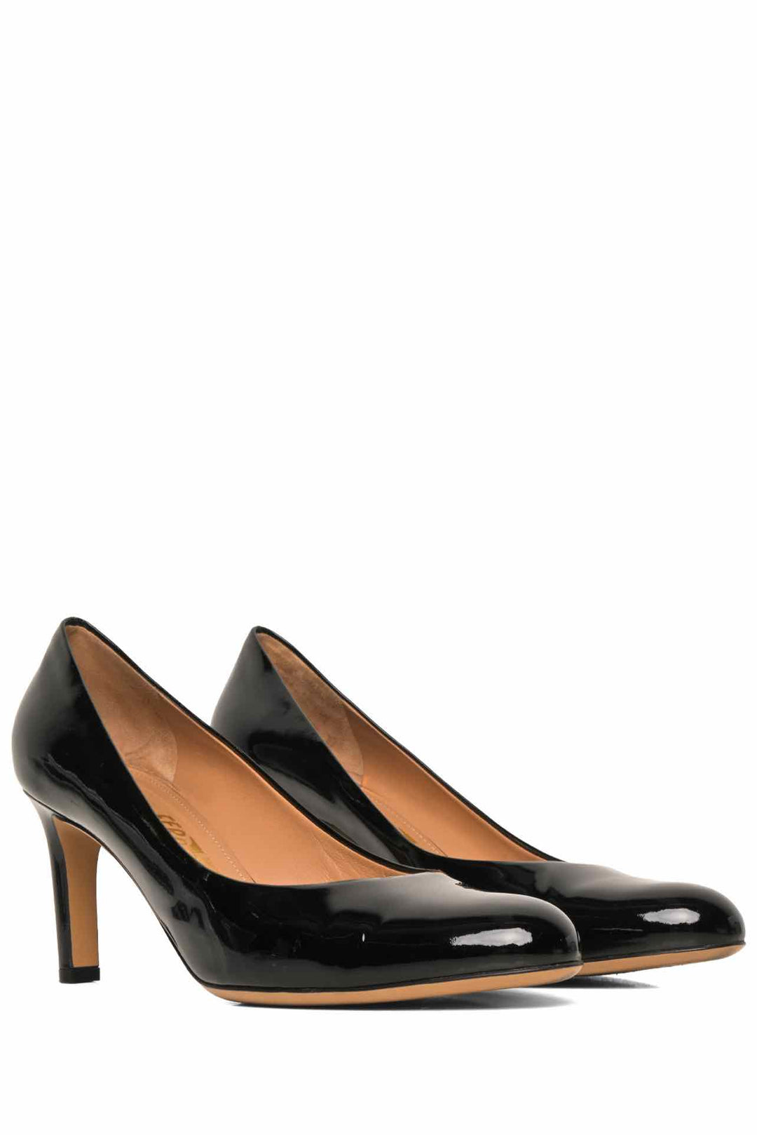 Salvatore Ferragamo Size 9 Almond-Toe Patent Leather Pumps