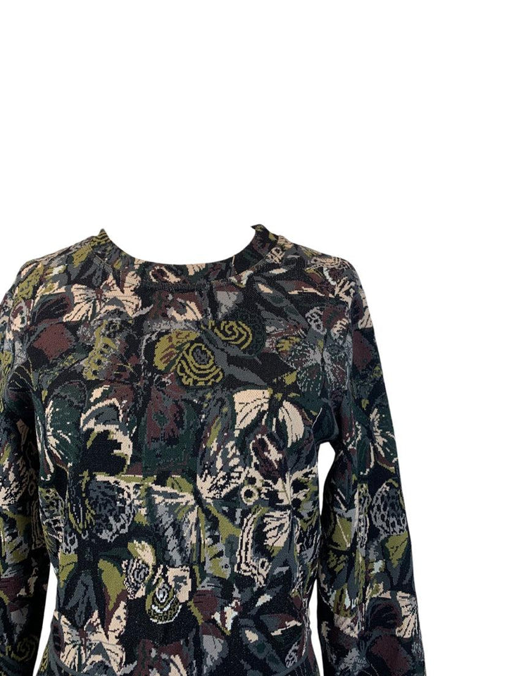 Valentino Size XL Camo Butterfly Jacquard Dress