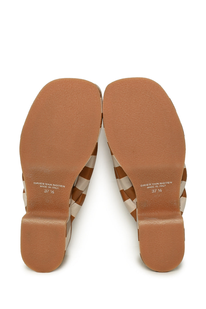 Dries Van Noten Size 37.5 Striped Platform Sandals