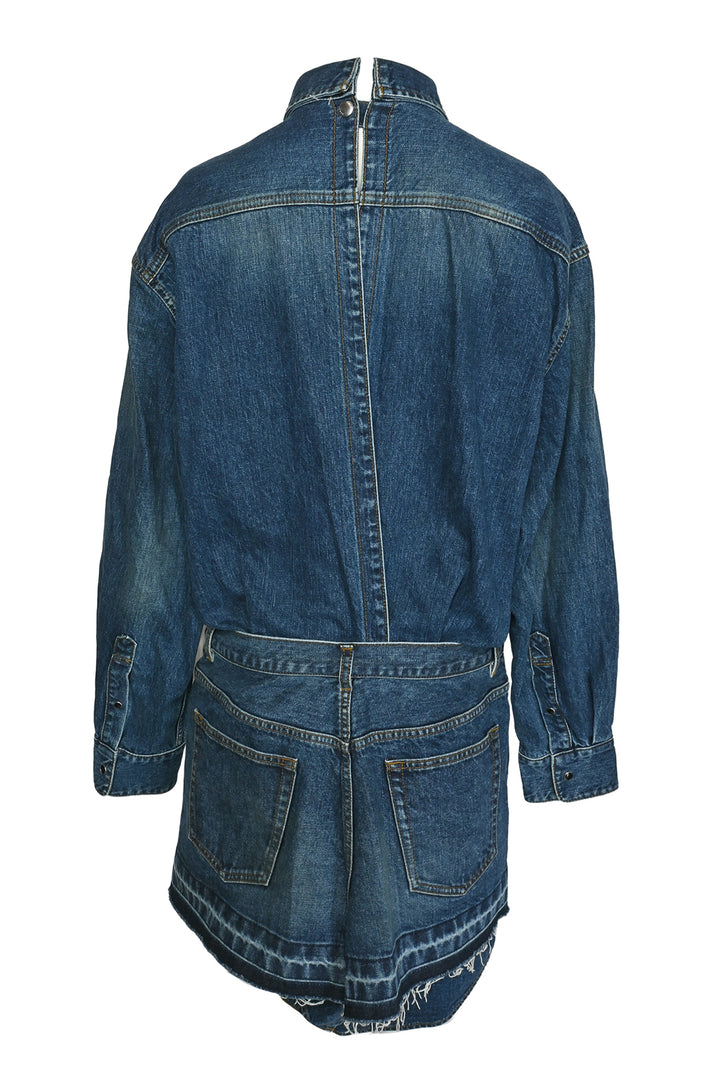 Sacai Size 4 Snap Buttoned Denim Skirt Dress