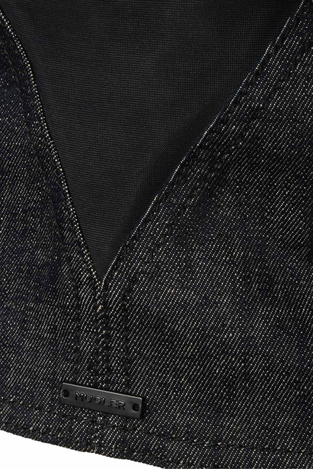 Mugler Size 40 Mesh Trimmed Denim Corset