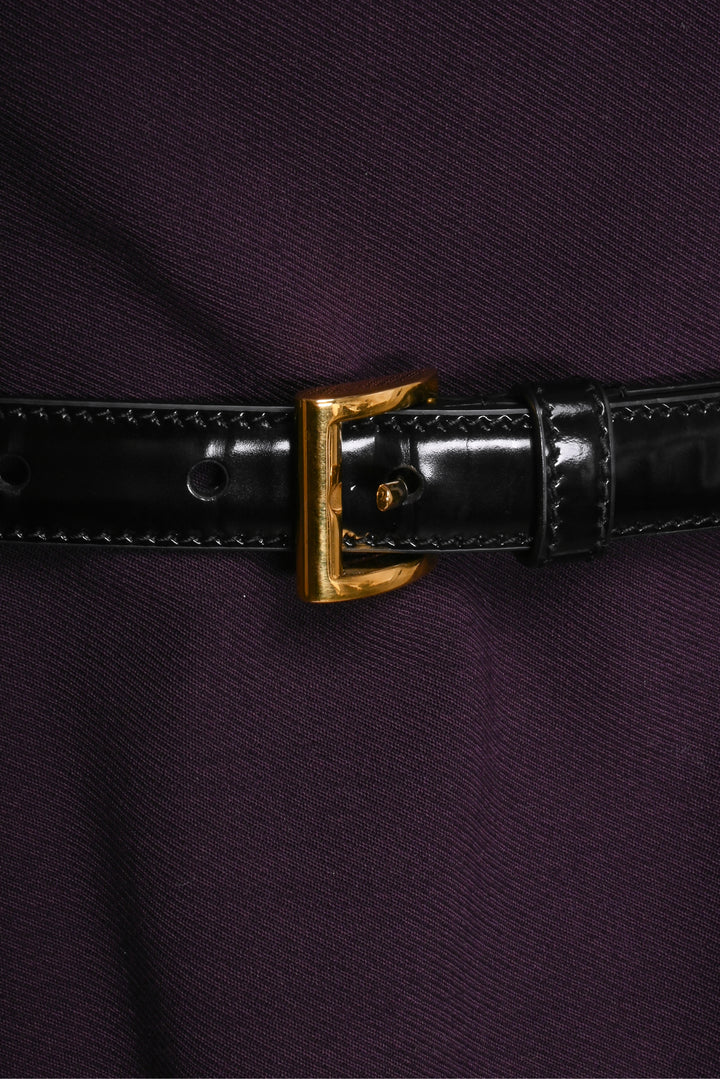 Prada Size 8 2012 Wool-Blend Sleeveless Belted Dress