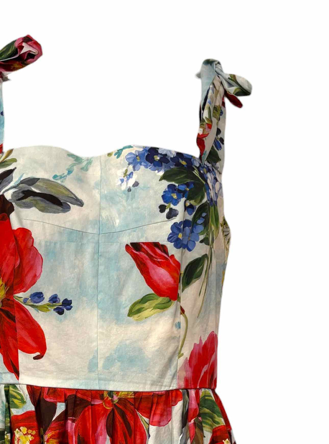Dolce & Gabbana Size 46 Floral Print Cotton Mini Dress