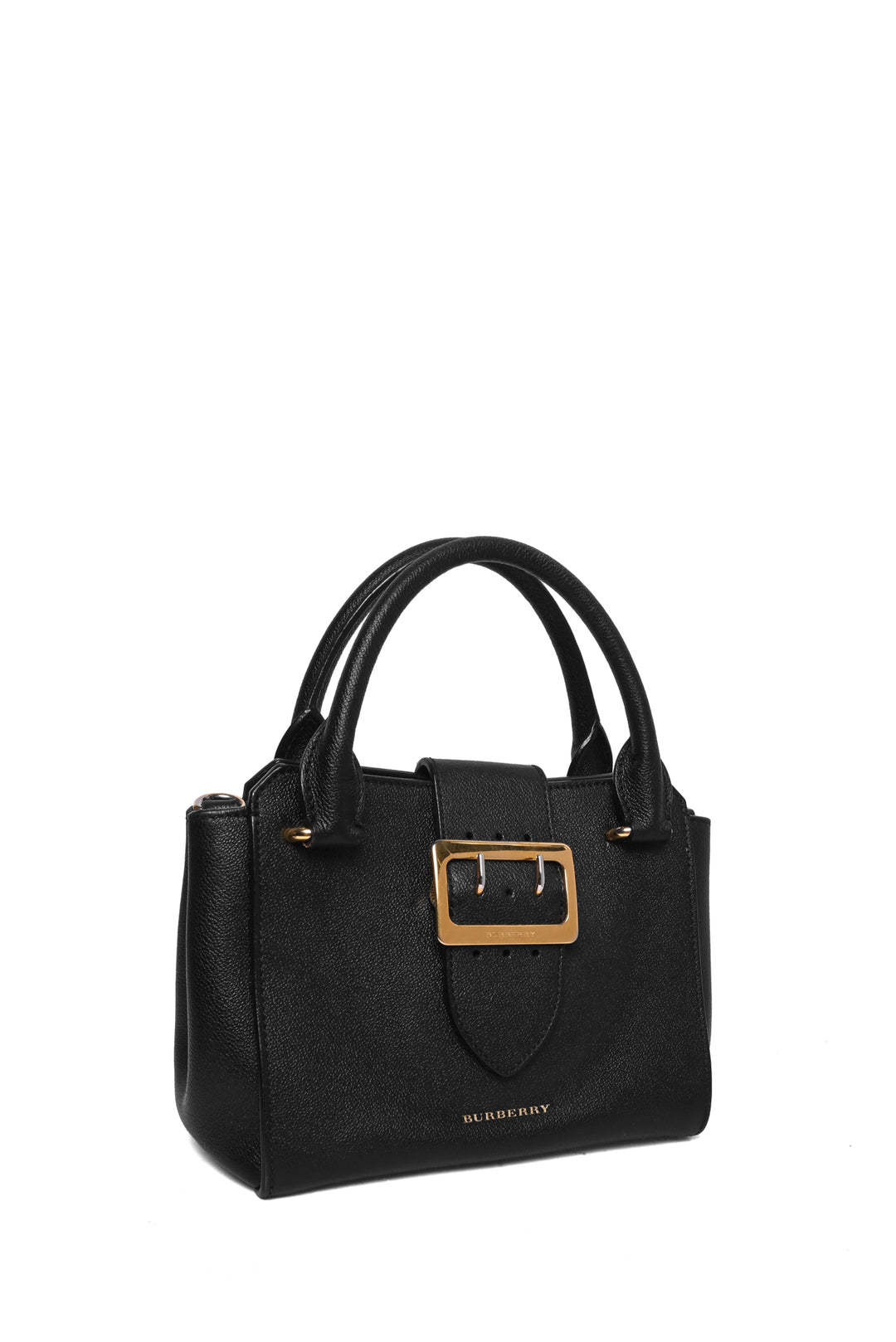 Burberry Grainy Leather Small Buckle Tote Bag