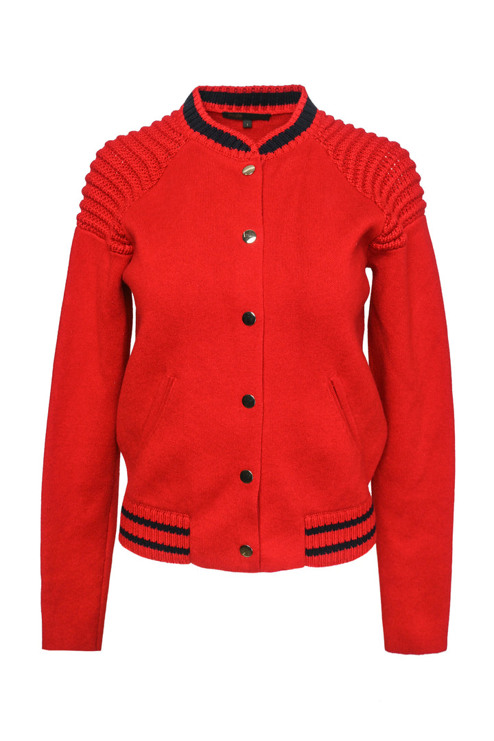 maje Size 1 Knitted Bomber Jacket