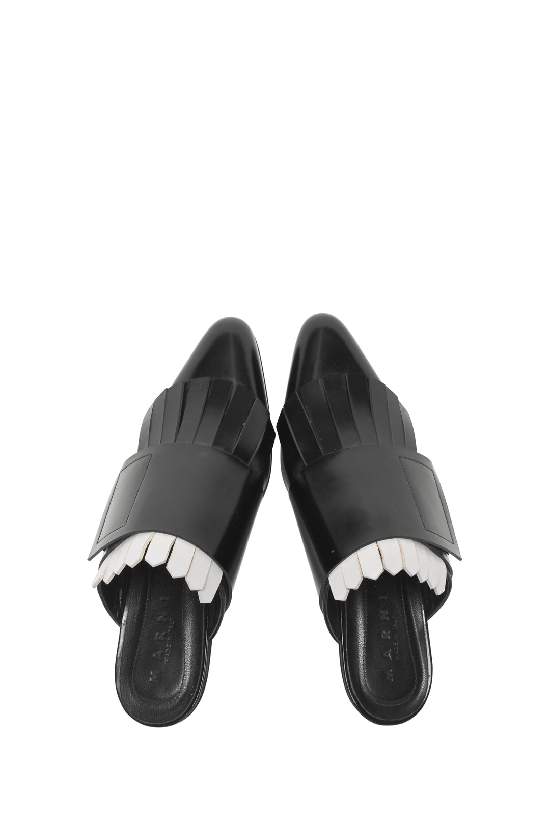 Marni Size 36.5 Fringe Leather Oxford Mules