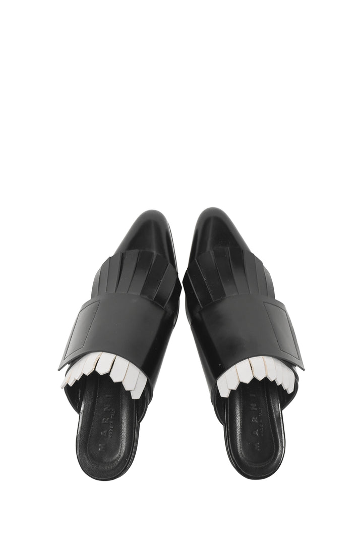 Marni Size 36.5 Fringe Leather Oxford Mules