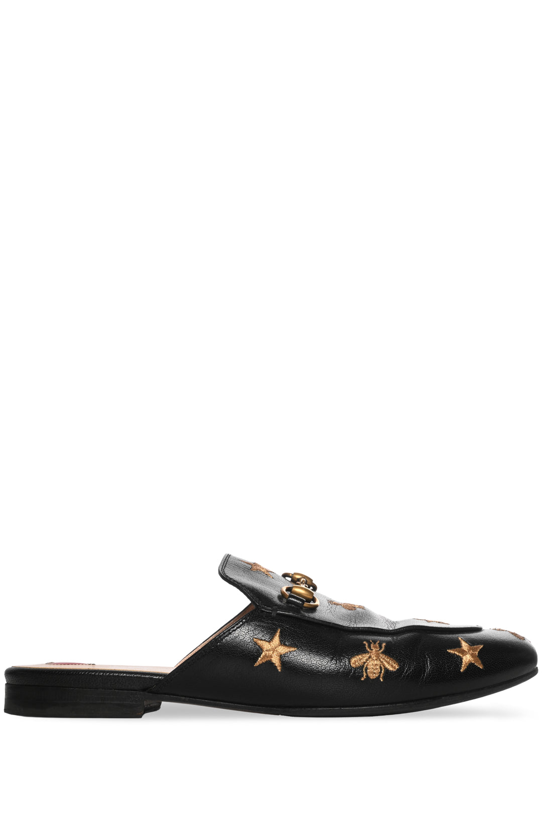 Gucci Size 37.5 Bee Star Embroidered Princetown Slippers