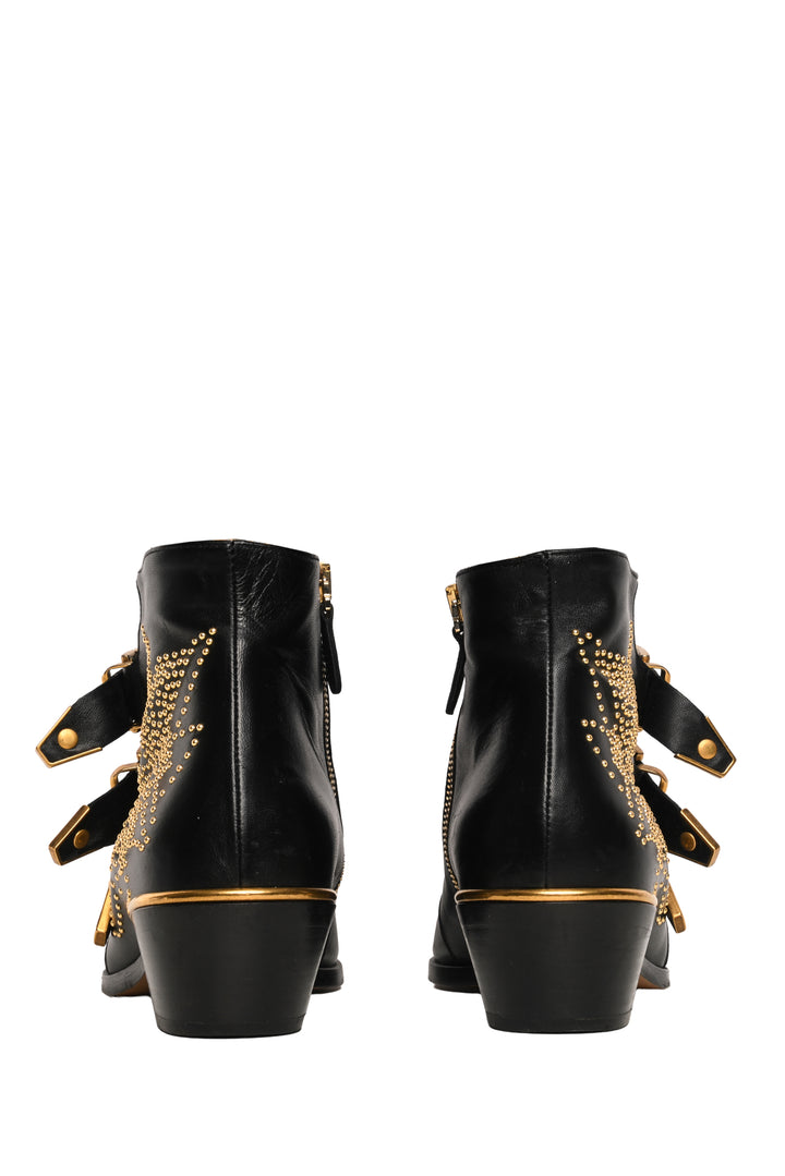 Chloe Size 37 Susanna Studded Leather Ankle Boots
