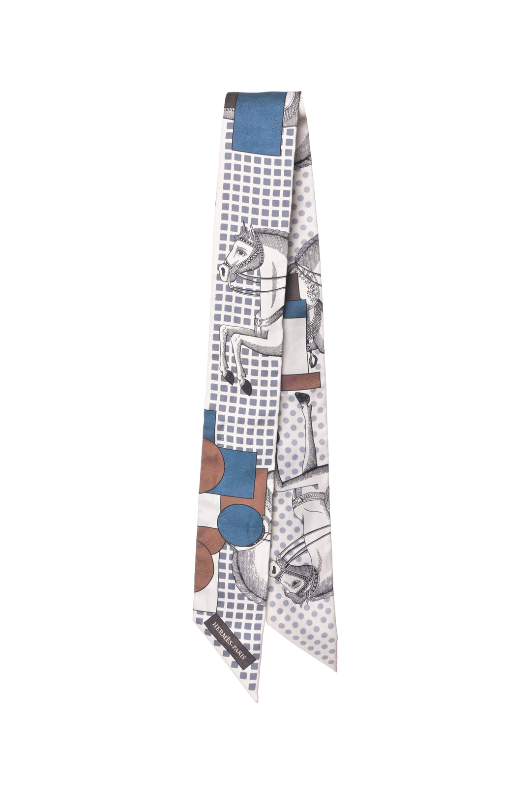 Hermes Cavalier En Formes Silk Twilly Scarf
