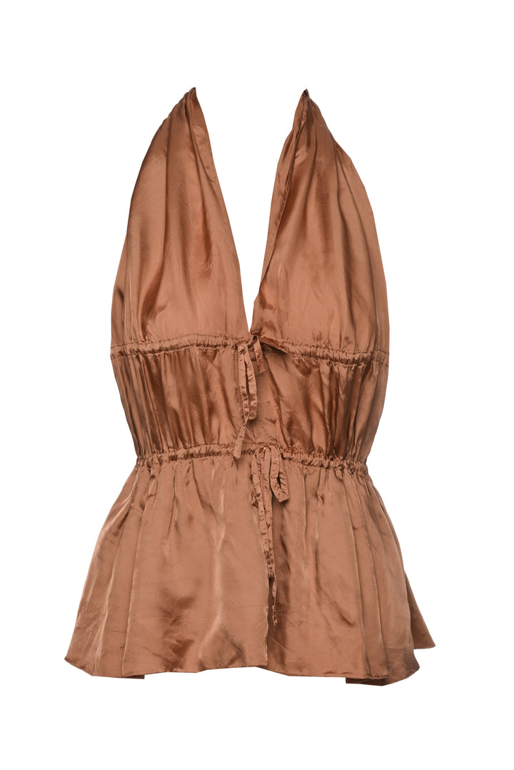 Dries Van Noten Size 36 Gathered Halterneck Top