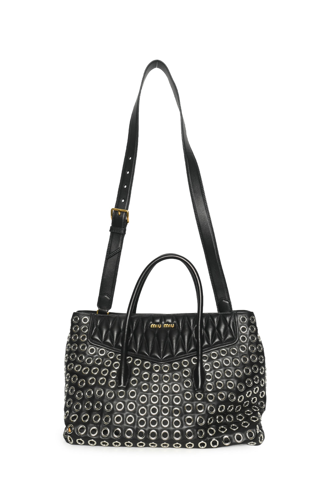 Miu Miu Grommet Biker Tote