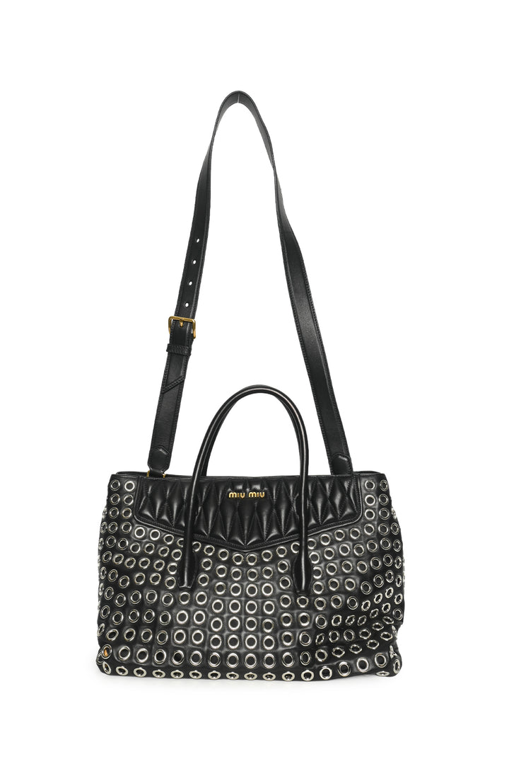 Miu Miu Grommet Biker Tote
