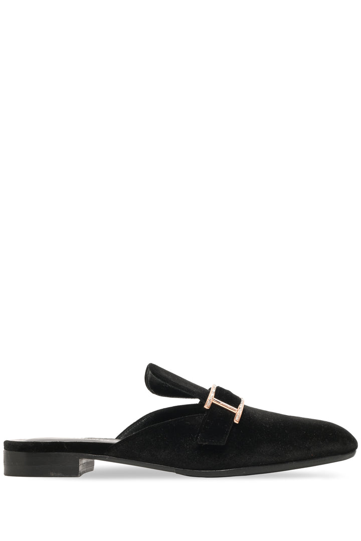 Hermes Size 37.5 Velvet Goatskin Crystal Beauty Mules