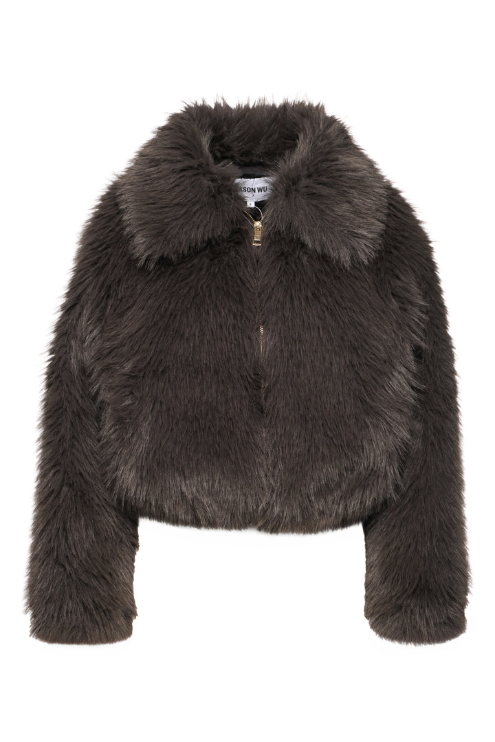 Jason Wu Size S Faux Fur Cropped Jacket