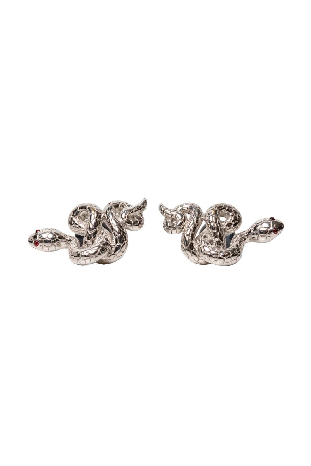 Tateossian Rhodium-Plated Snake Cufflinks