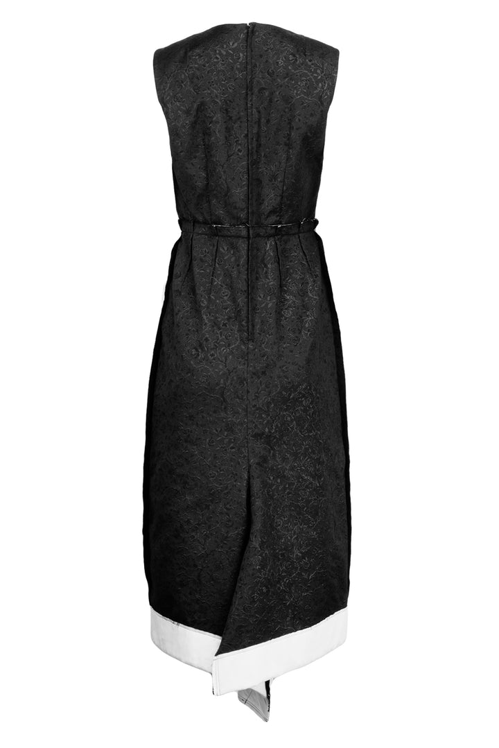 Comme Des Garcons Size S Floral Jacquard Sleeveless Midi Dress