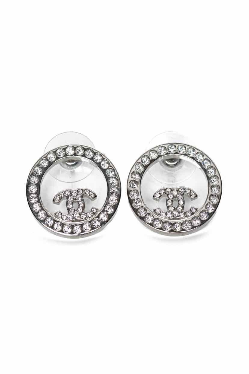 Chanel Size OS CC Circular Rhinestone Post Earrings