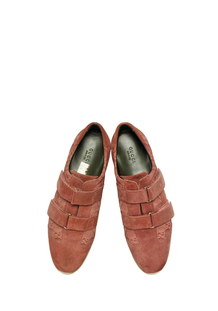 Gucci Size 40 Suede Monogram Sneakers