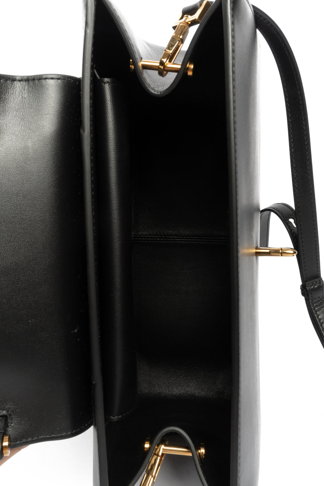 Versace Virtus Calf Leather Top Handle Bag