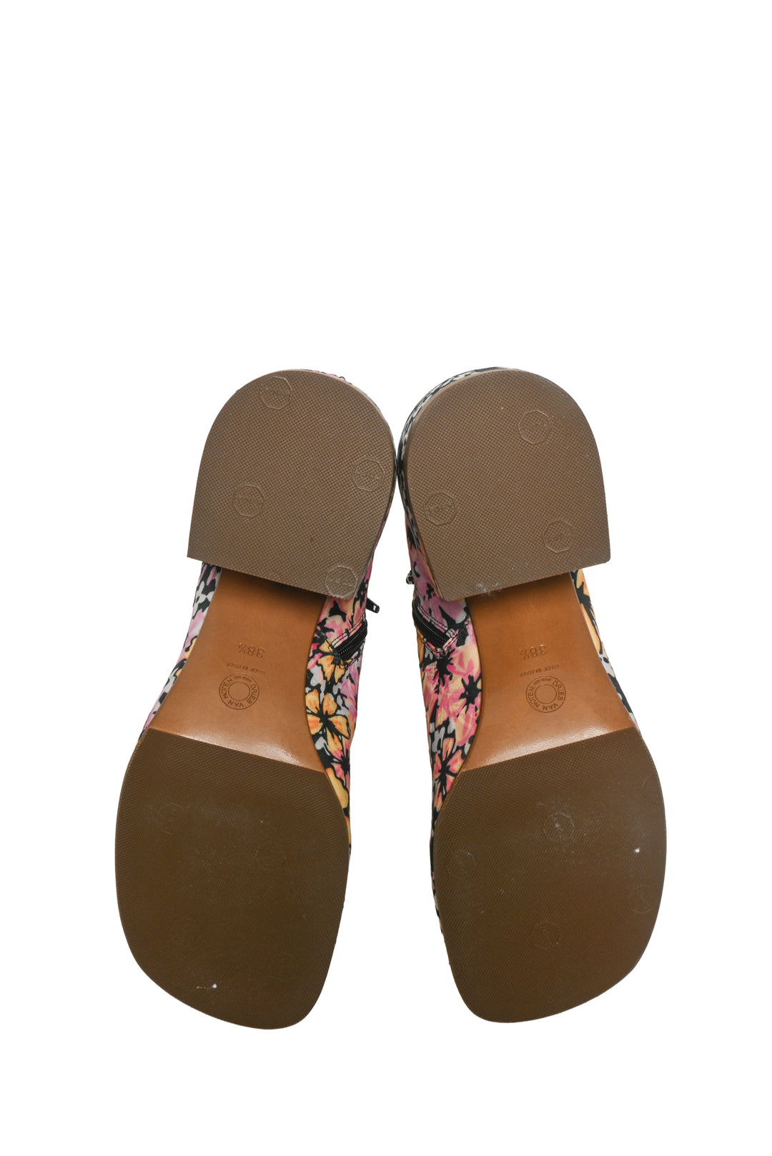 Dries Van Noten Size 38.5 Floral Ankle Boots