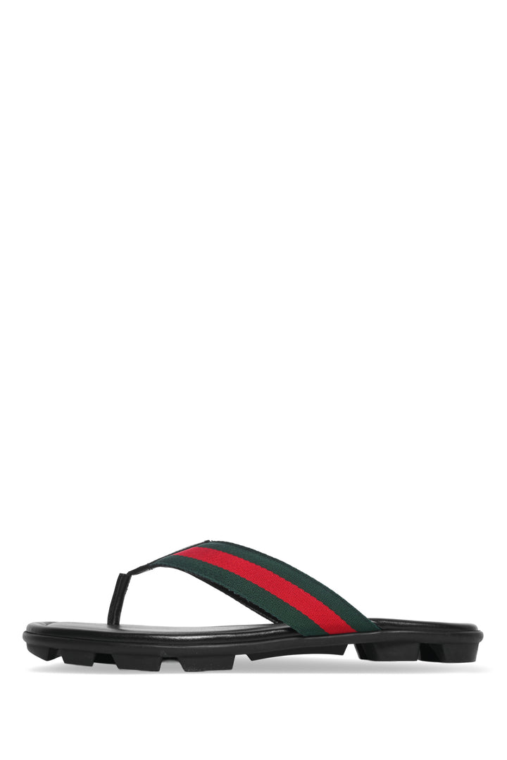 Gucci Size 8.5 Web Cleat Sole Thong Sandals