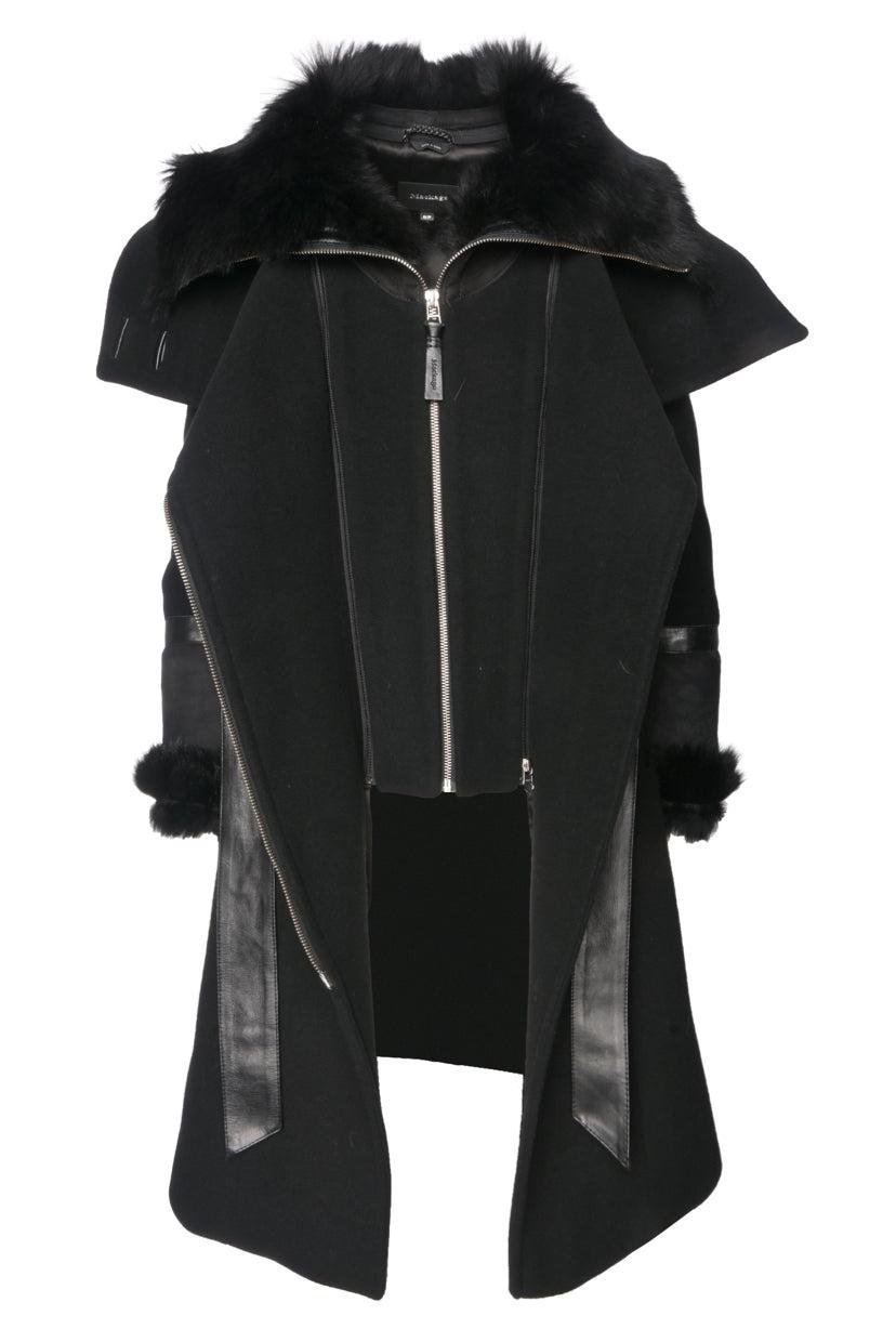 Mackage Size XS Isabel Fur Trimmed Wool Blend Coat