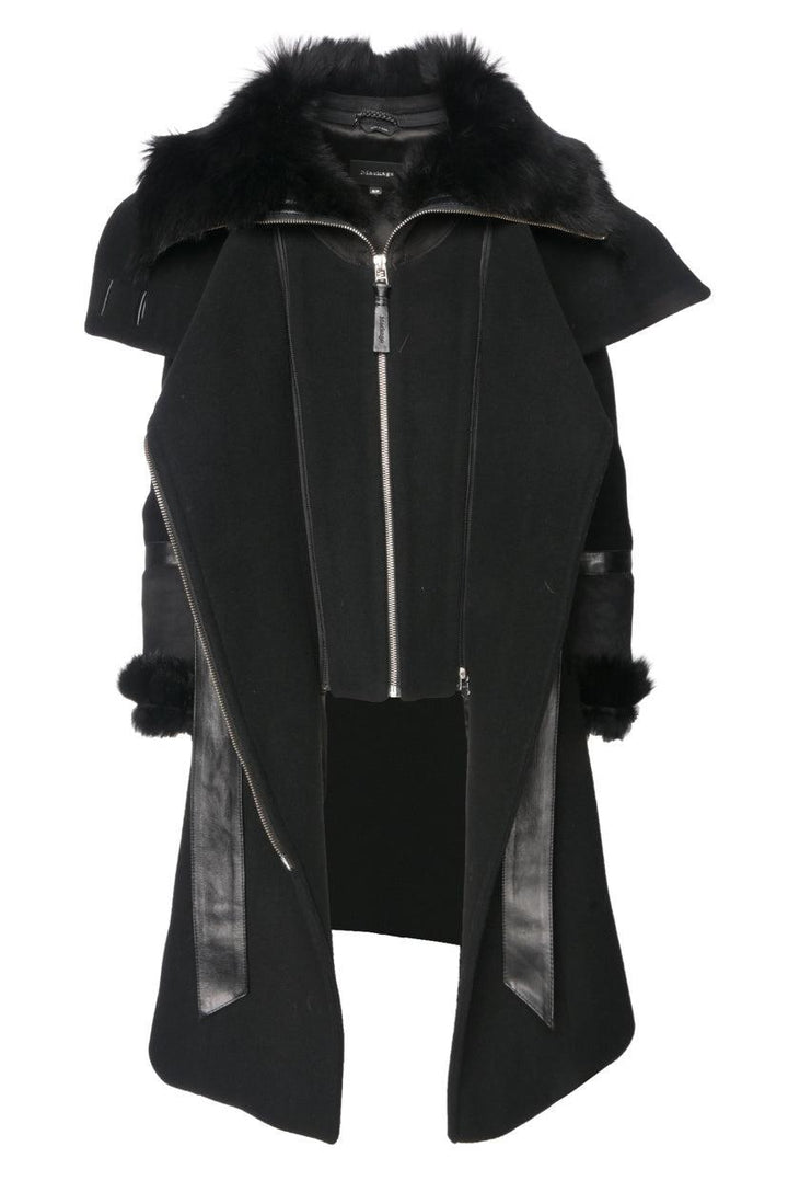 Mackage Size XS Isabel Fur Trimmed Wool Blend Coat