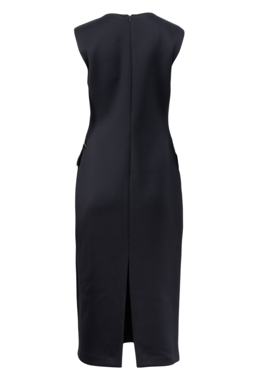 Brandon Maxwell Size 8 V-neck Zip Pocket Knee Length Sheath Dress