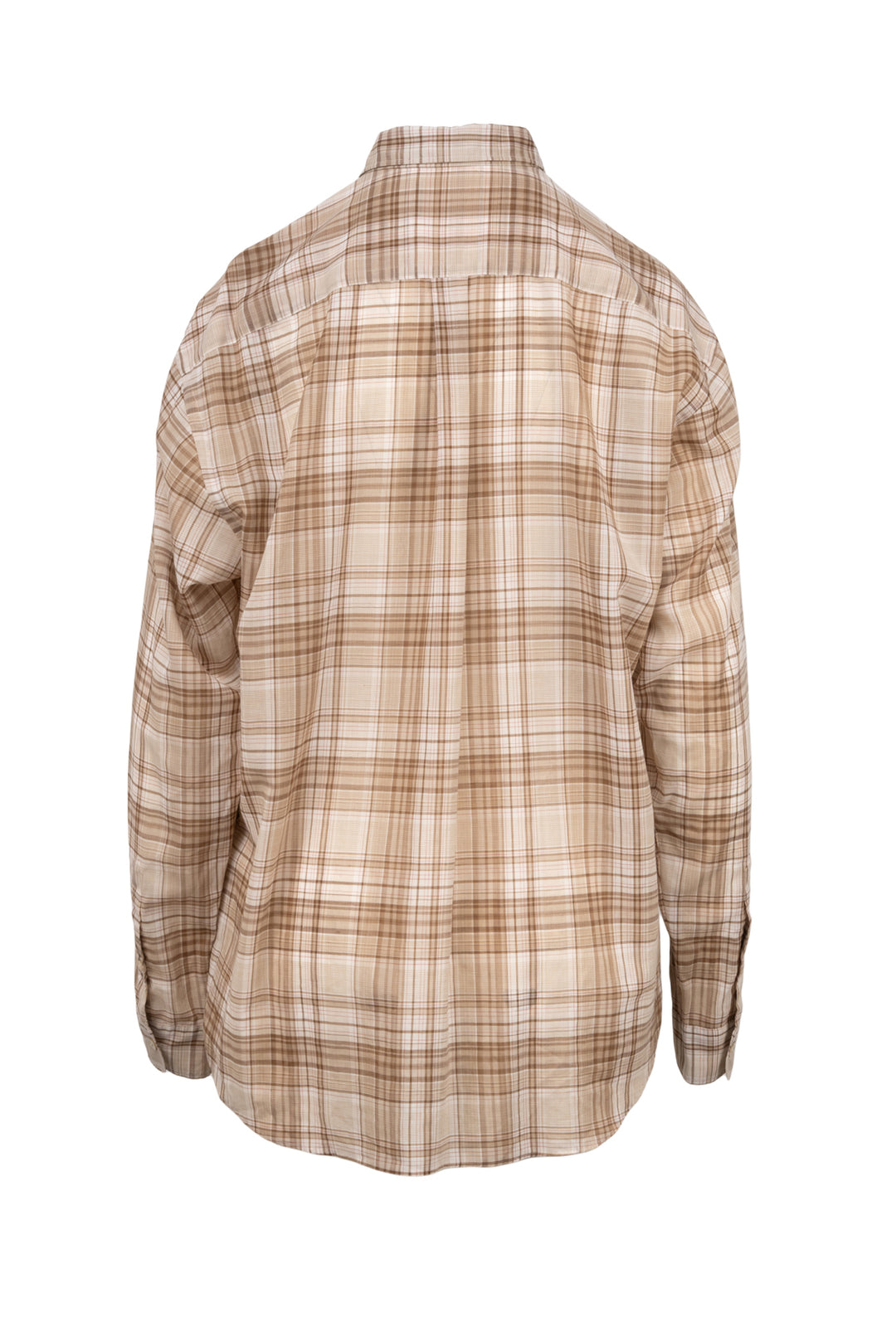 Auralee Size L Men's Check Print Ultra-Fine Wool Shirt Long Sleeve