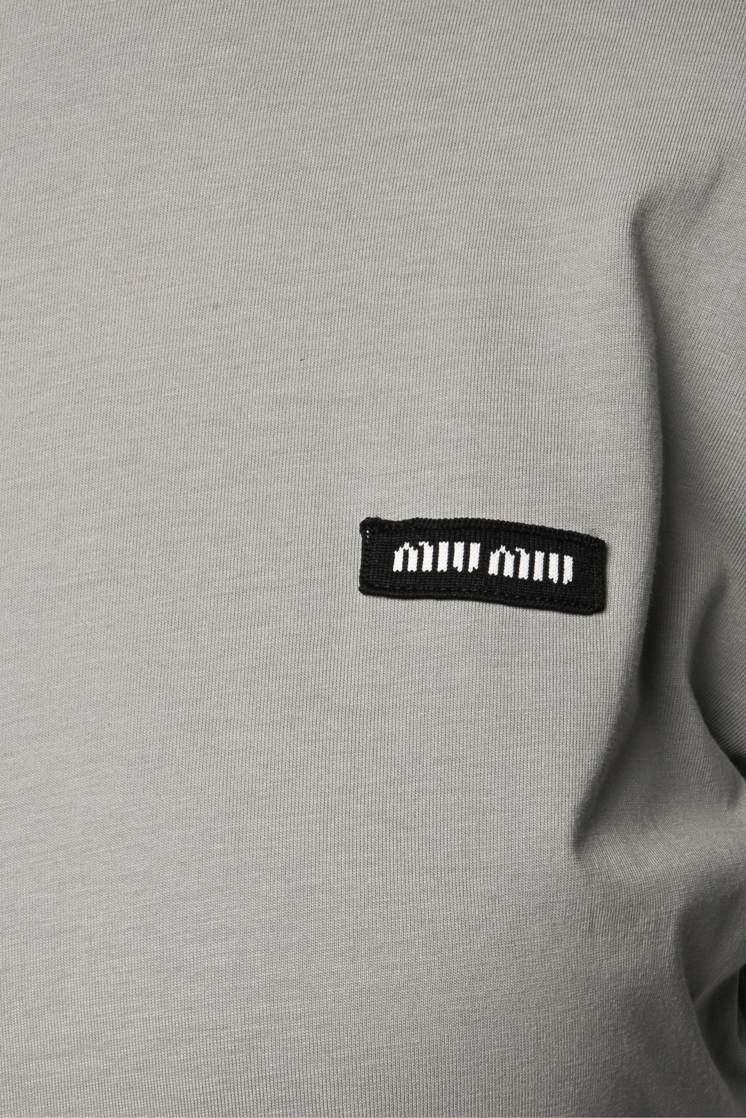 Miu Miu Size S 2024 Logo Cotton Long Sleeve T-Shirt