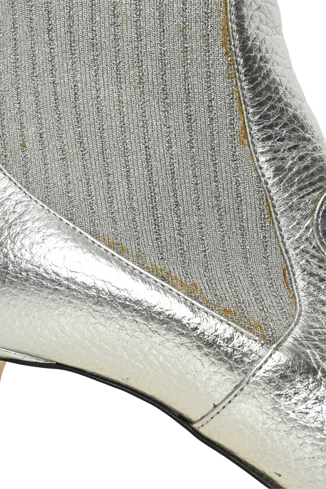 Fendi Size 36.5 Leather Rockoko Scuba Stretch Ankle Boots