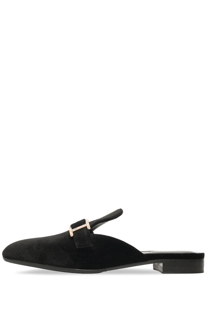 Hermes Size 37.5 Velvet Goatskin Crystal Beauty Mules