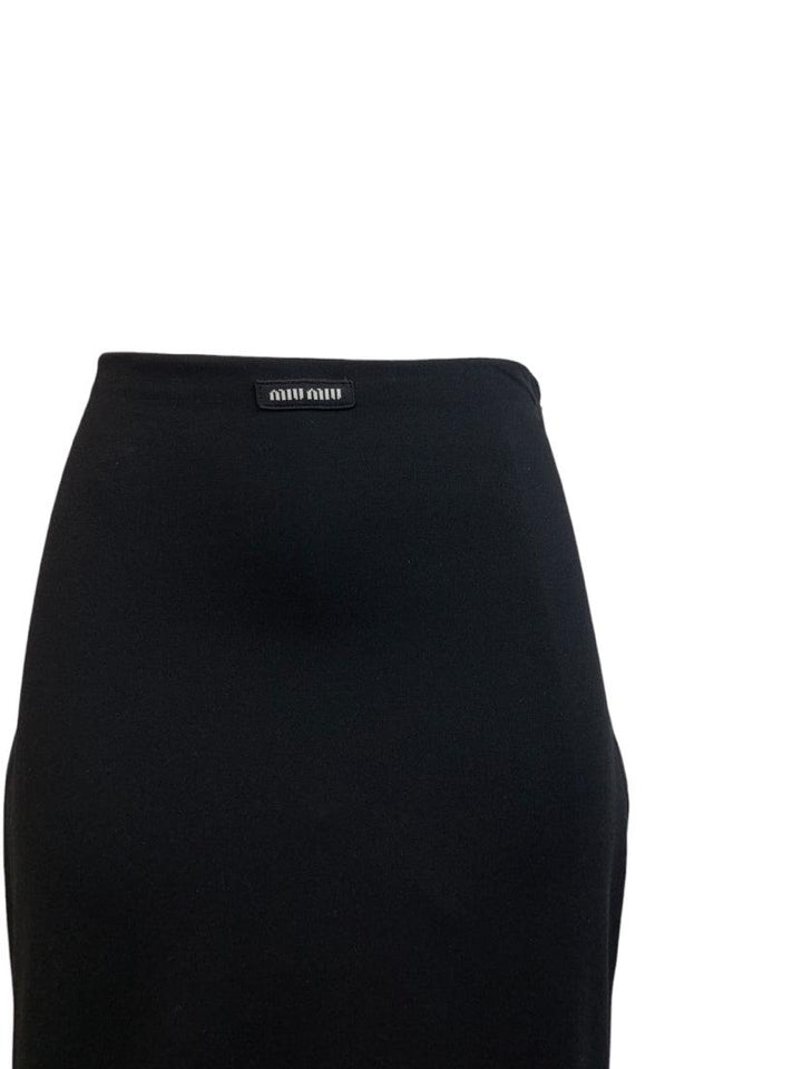 Miu Miu Size 40 2023 Logo Pencil Midi Skirt