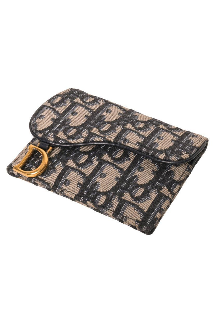 Dior Oblique Jacquard Saddle Flap Card Holder
