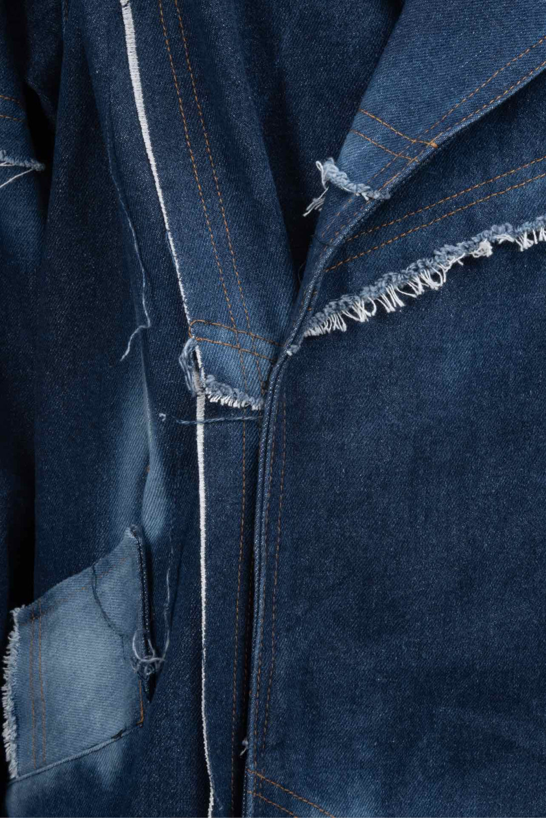 Paloma Lira Size XL Sample Upcycled Patchwork Denim Trench Coat