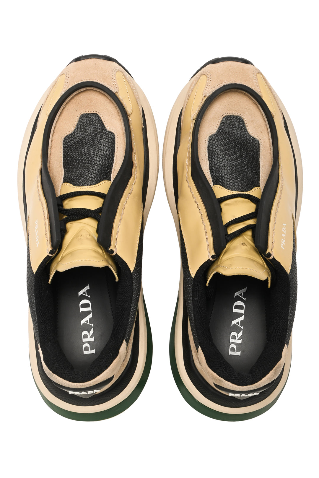 Prada Mens Shoe Size 8 Systeme Brushed Leather Sneakers