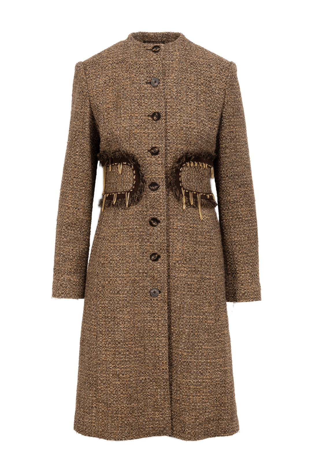 Ports 1961 Size 6 Chainlink Detail Wool Blend Tweed Coat