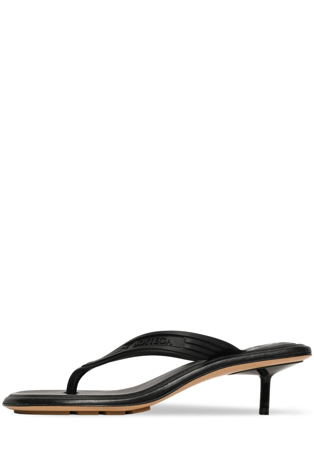 Bottega Veneta Size 36 Sampieri Thong Logo-Embossed Rubber & Leather Sandals